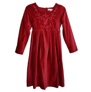 April Cornell Girls Size 11/12 Red Victorian Velvet Young Lady Dress Long Sleeve